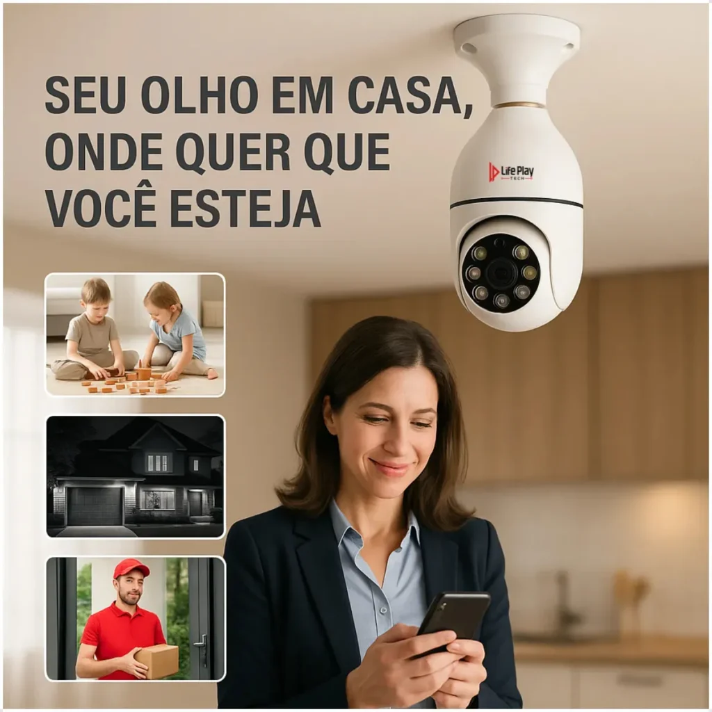 Review: Câmera Lâmpada 360° Wi-Fi — Segurança Inteligente sem Complicação