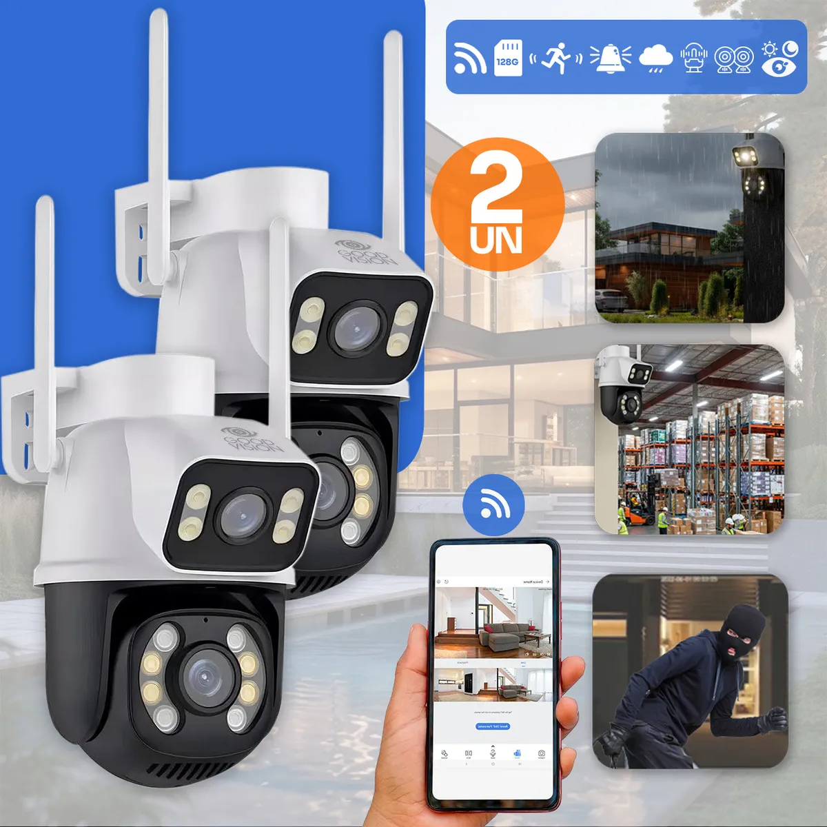 Kit 2 Câmera De Segurança Wi-fi