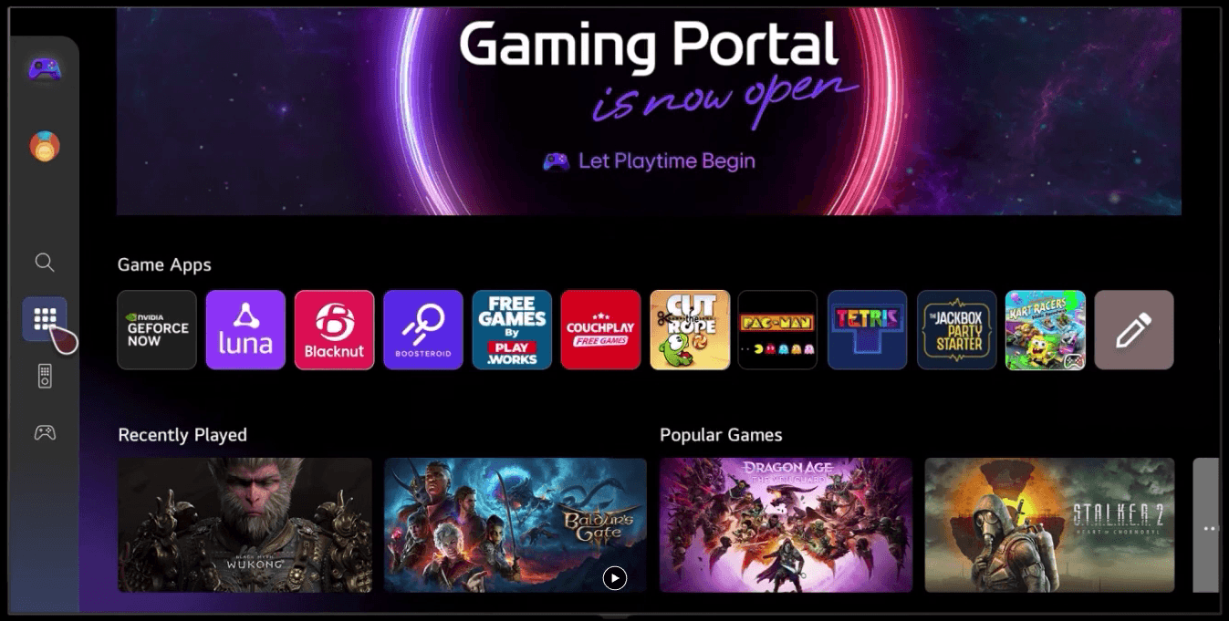 TV LG 4K conectada a um console de videogame em uma sala de estar