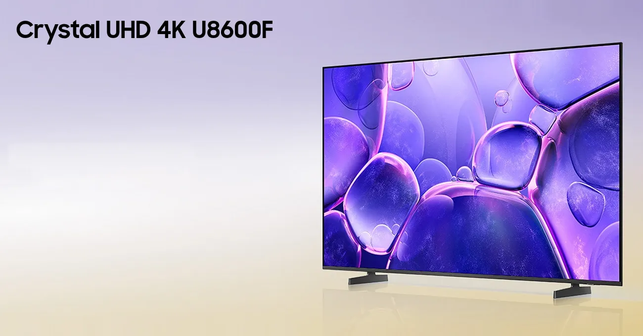 Samsung U8600F 50 polegadas Crystal UHD 4K Gaming Hub Tizen 2025 review técnico 2026