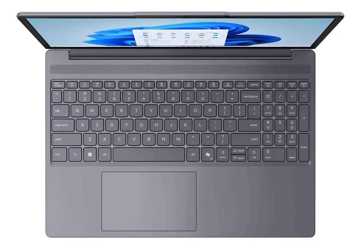 Lenovo IdeaPad Slim 3 design fino perfil mostrando construção alumínio qualidade