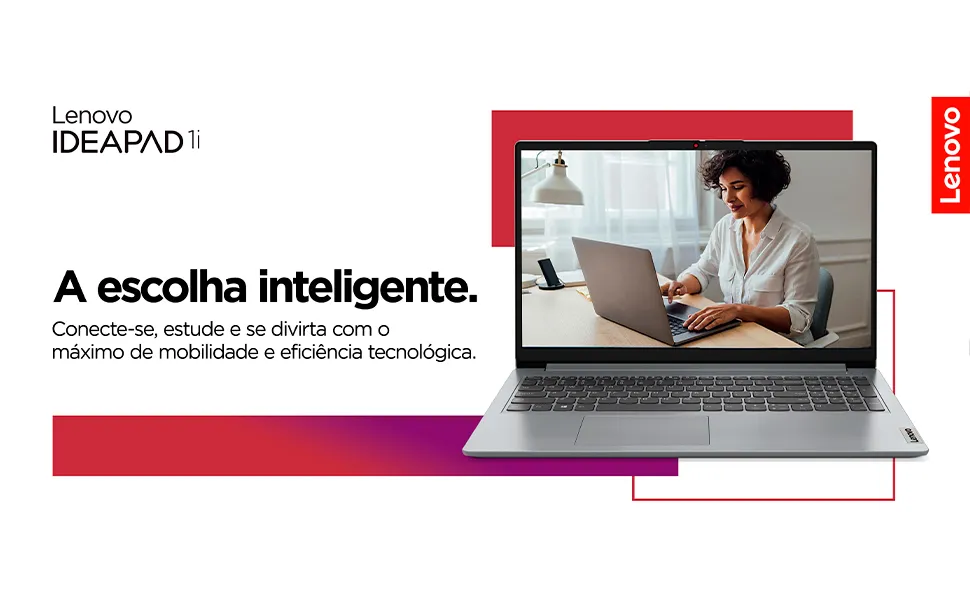 Lenovo IdeaPad 1 notebook cinza cloud grey 82VY000SBR visão geral