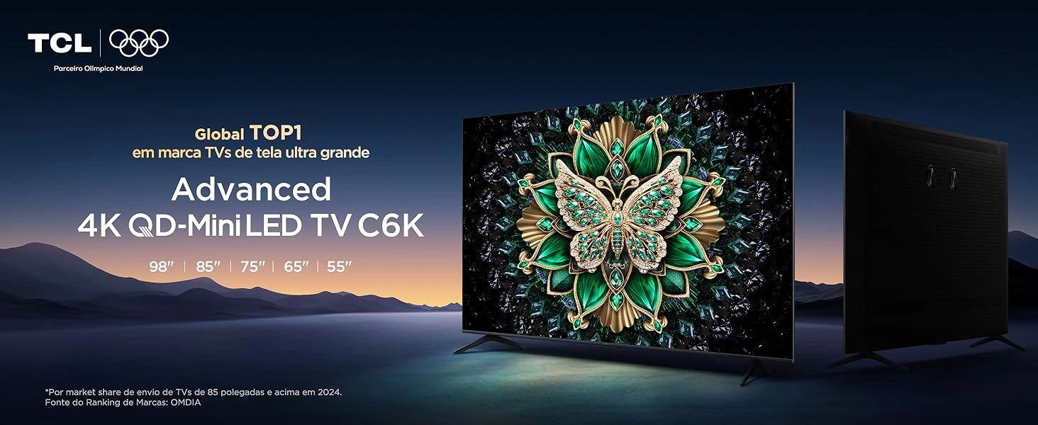 Smart TV TCL C6K 55 polegadas Mini LED QLED 4K 144Hz review 2026