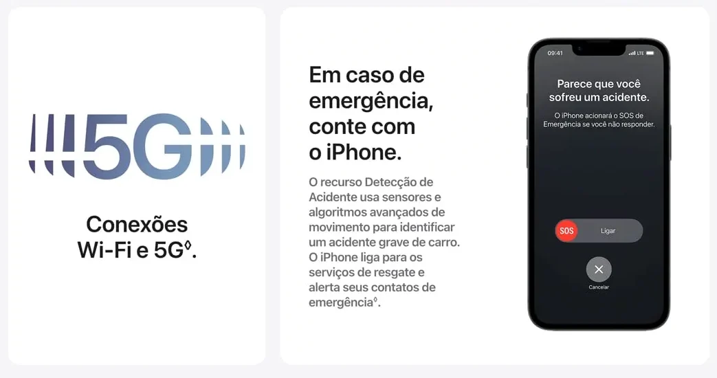 iPhone 16e Apple 128GB branco e preto - design minimalista com câmera única de 48MP