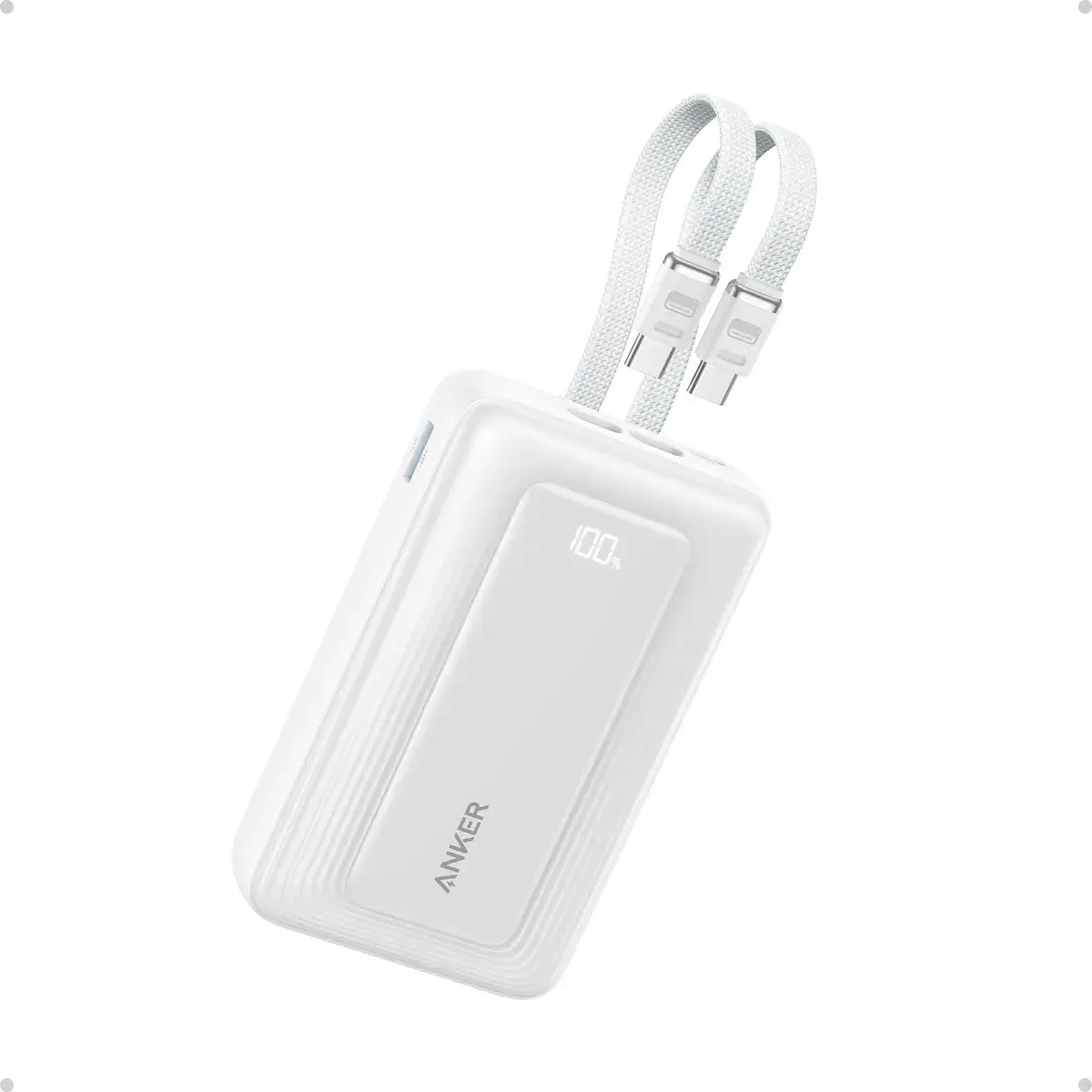Power bank Anker Zolo 20.000mAh 45W com dois cabos USB-C integrados
