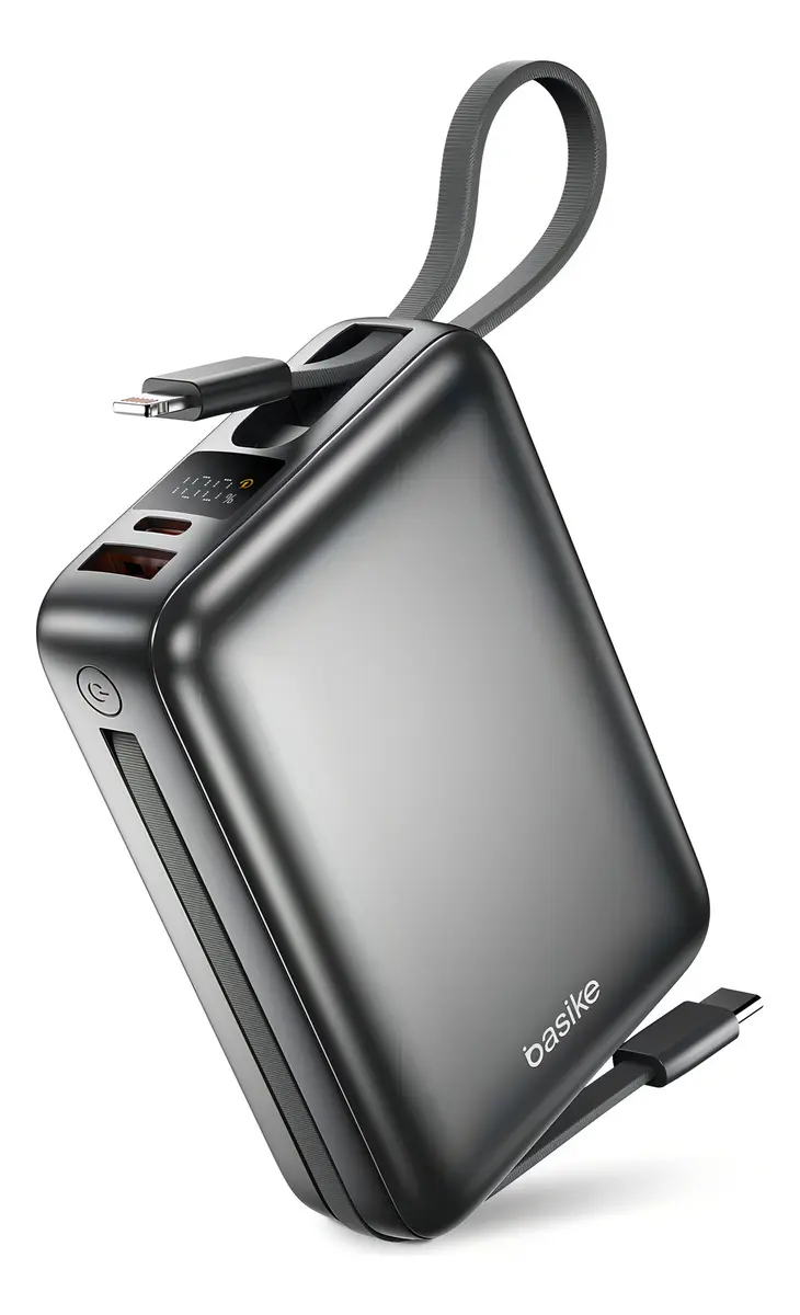 Power bank Basike B201 20.000mAh com display LED e cabos integrados