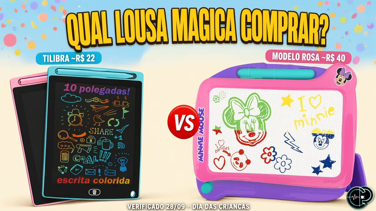 Lousa Mágica Digital: qual comprar? Tilibra 8,5″ ou Minnie Disney Baby