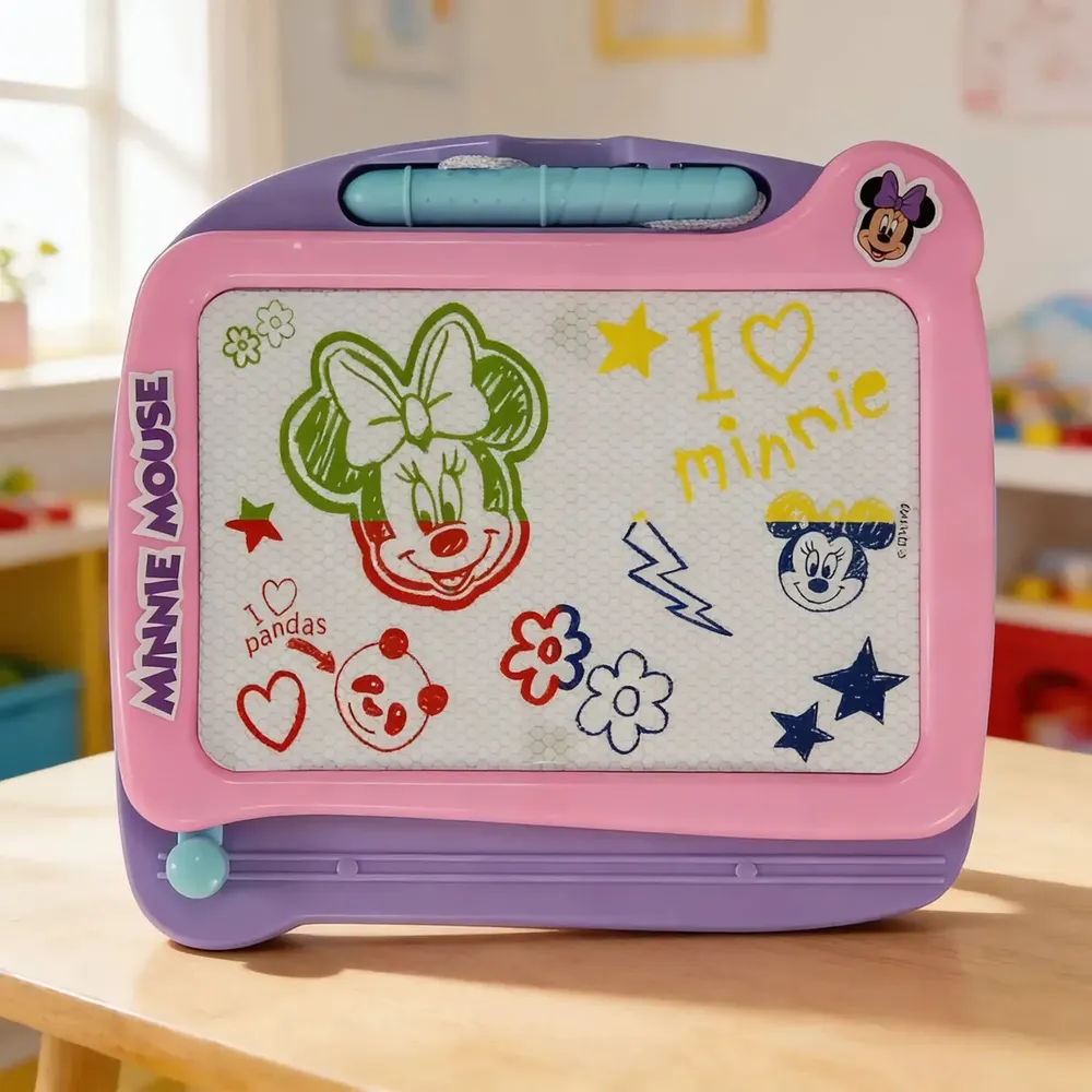 Lousa Magica Minnie Disney Baby rosa Yes Toys com caneta e suporte