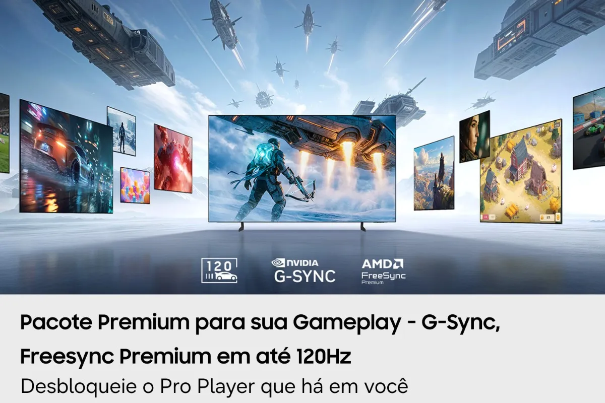 Samsung S85H Vale a Pena em 2026? Review OLED 4K (2026/2027) 8 Painel de conexões HDMI 2.1 e Controle Remoto SolarCell Samsung S85H