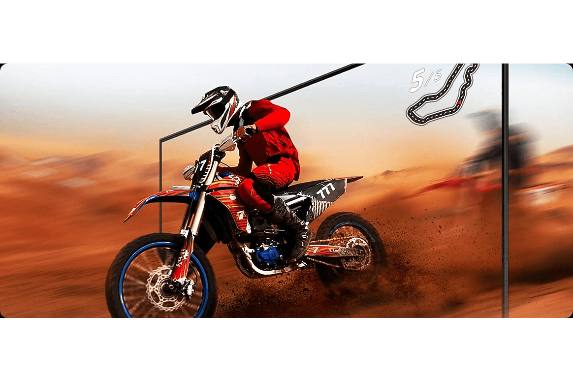 Samsung U8000H 55" Vale a Pena? Review Crystal UHD 4K 6 Piloto de motocross nítido na tela graças ao Motion Xcelerator da Samsung U8000H 55